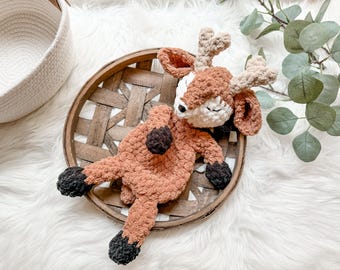 Deer Buck Lovey, Woodland Nursery Decor for Boy, Hunting Baby Boy Gifts, Deer Stuffed Animal, Hunting Nursery, Lovey For Baby Boy