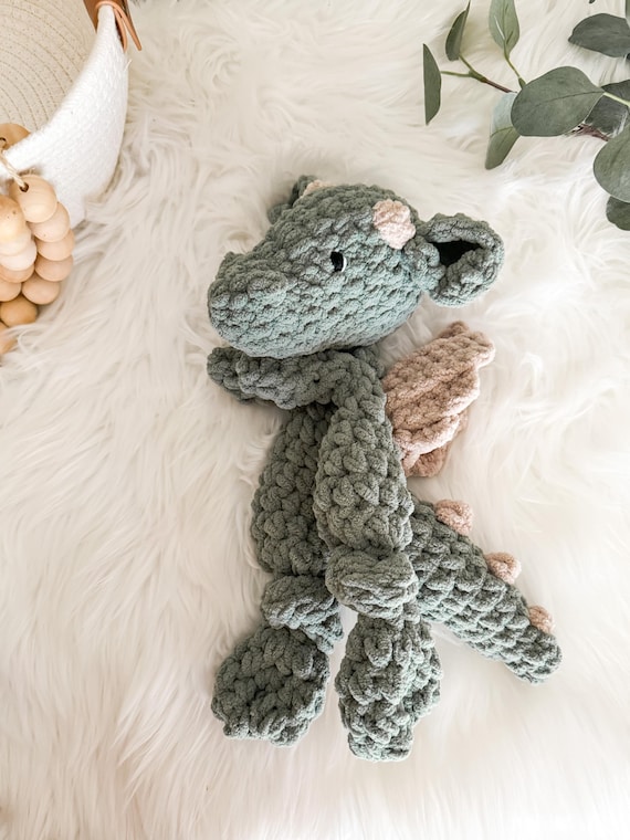 Dragon Baby Lovey Blanket, Plush Toy, Dragon Baby Gift, First Birthday Gift Boy, Security Blanket, Dragon Nursery