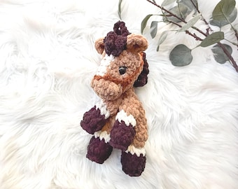 Crochet Horse Lovey, Western Nursery Decor,  Farm Animal Baby Gift, Horse Baby Boy Gift, Security Blanket, Horse Lover Gift
