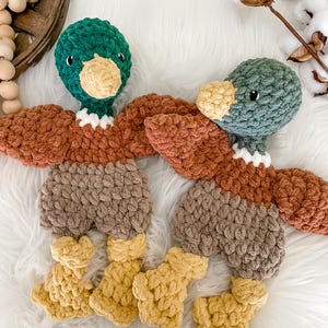 Mallard Duck Lovey, Soft Toys for Newborns, Duck Nursery Decor, Hunting Themed Nursery, Baby Cuddle Blanket