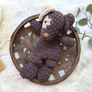 Crochet Puppy Lovey, Baby Lovey Animal, Dog Stuffed Animal, Baby Gift Idea, Dog Nursery Decor, Security Blanket, Hunting Nursery
