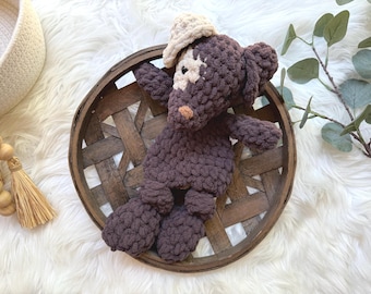 Crochet Puppy Lovey, Baby Lovey Animal, Dog Stuffed Animal, Baby Gift Idea, Dog Nursery Decor, Security Blanket, Hunting Nursery