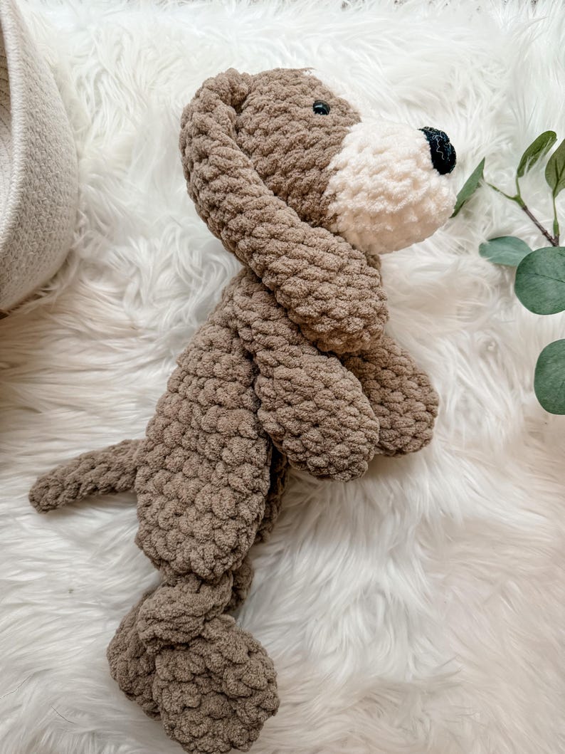 Puppy Stuffed Animal Lovey, Dog Stuffed Animal, Baby Lovey, Baby Cuddle Toy, Hunting Nursery Decor, Dog Themed Baby Gift, Security Blanket image 9