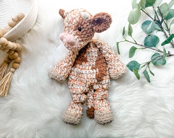 Cow Stuffed Animal, Baby Cuddle Toy, Farm Nursery Decor, Baby Lovey Animal, Western Nursery Decor, Security Blanket