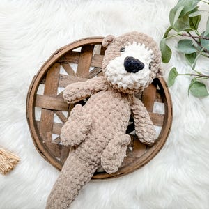 Knuffeldier otter, bruine otter lovey, knuffeldier dieren in het wild, zeeotter geschenken, zachte knuffels, verjaardagscadeau peuter