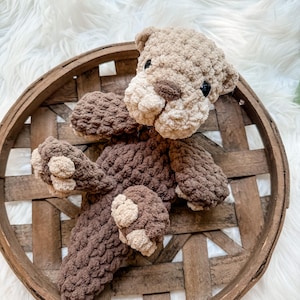 Otter baby Lovey knuffeldier, bruine otter lovey, dieren in het wild knuffeldier, otter babycadeaus, zachte knuffels, verjaardagscadeau peuter