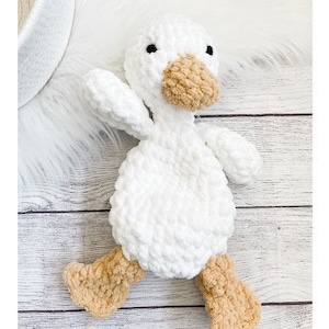 Ente Lovey, Kuscheltier für Neugeborene, Bauernhof Kinderzimmer Dekor, Ente Spielzeug, Stockente Ente Babydecke, Baby Kuscheltier, Schmusetuch Weiß