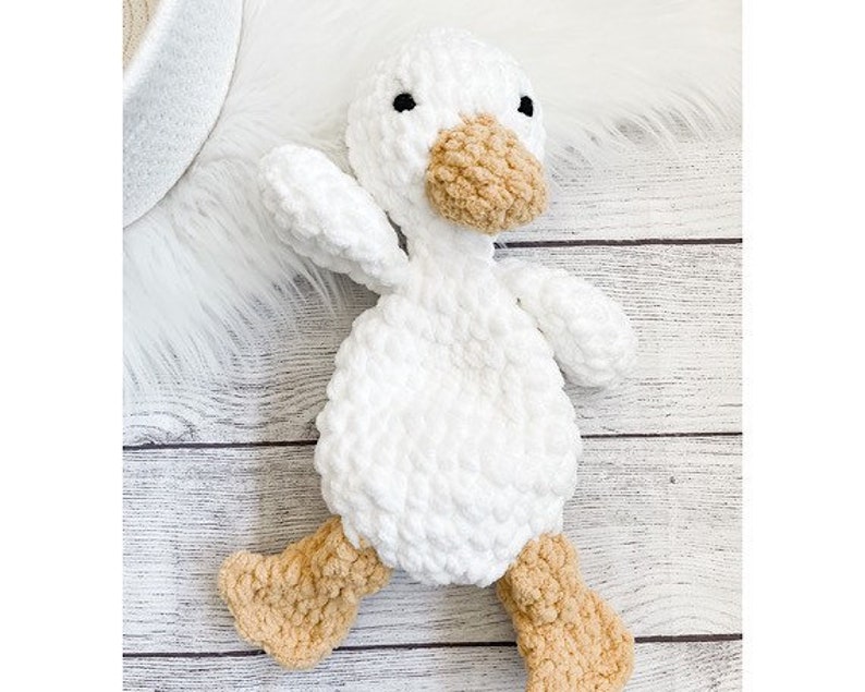 Ente Lovey, Kuscheltier für Neugeborene, Bauernhof Kinderzimmer Dekor, Ente Spielzeug, Stockente Ente Babydecke, Baby Kuscheltier, Schmusetuch Weiß