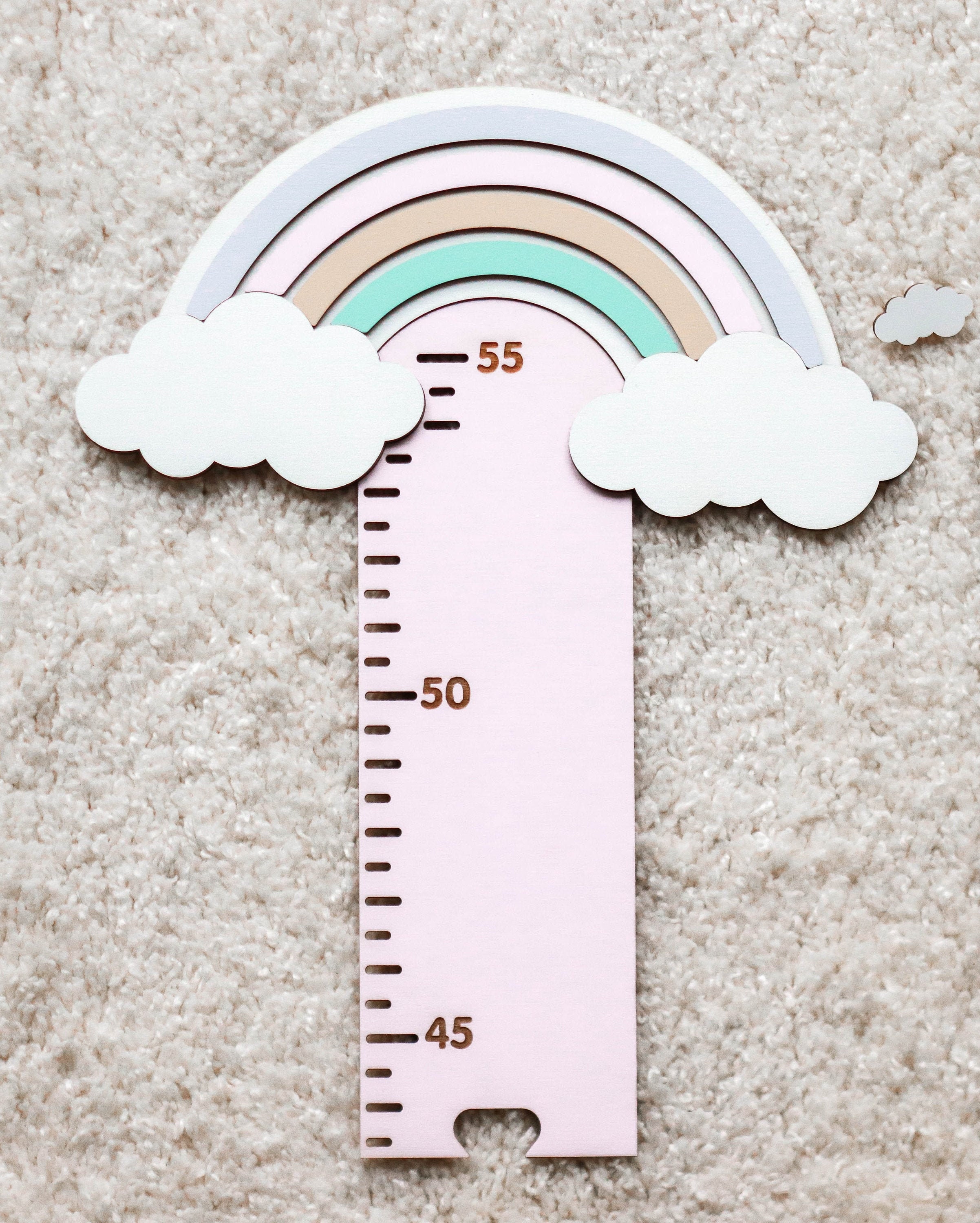 Rainbow Growth Chart for Baby Girl Montessori Toys Nursery Etsy