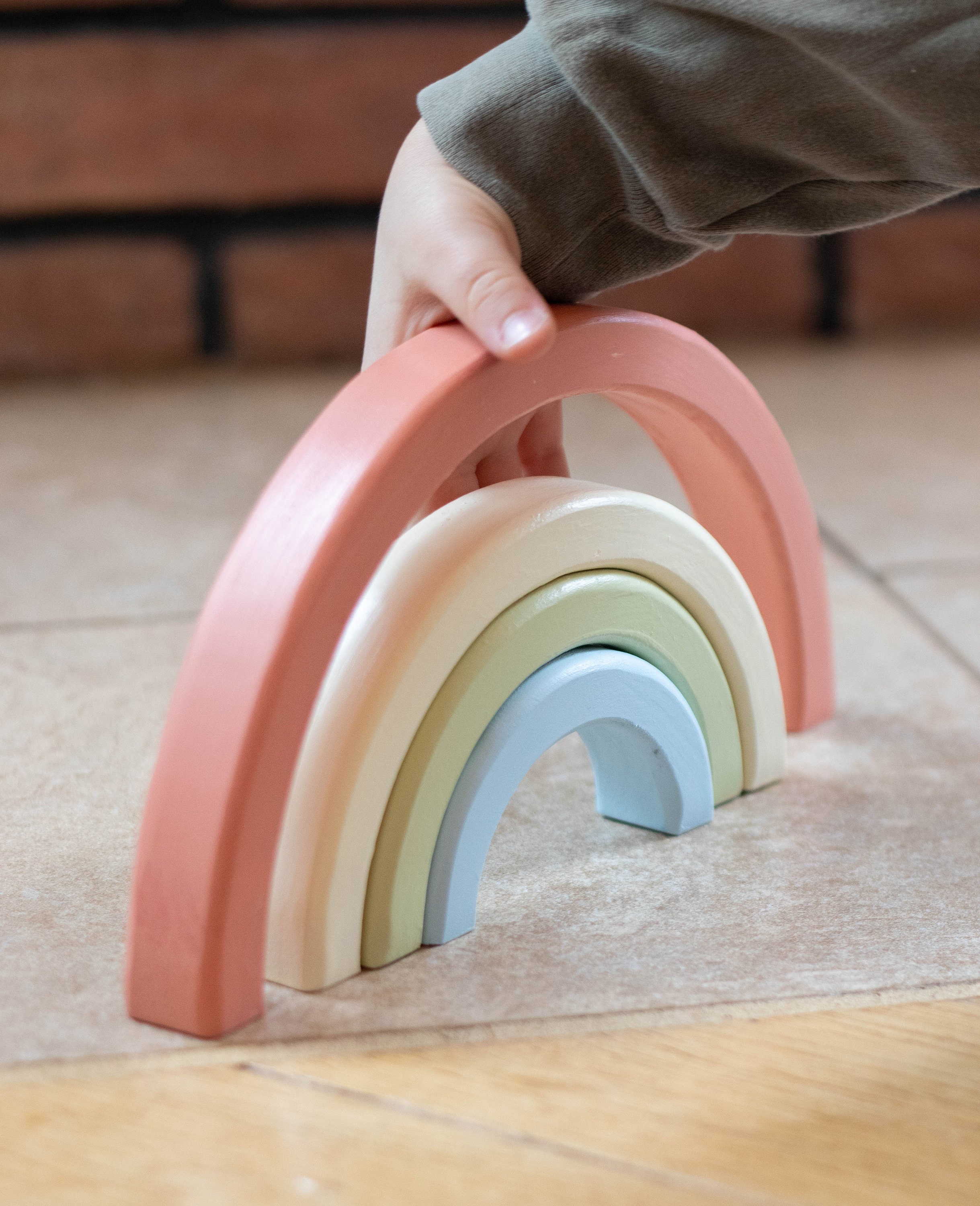 Wooden Rainbow Toys Rainbow Stacking Toy Wooden Rainbow Etsy