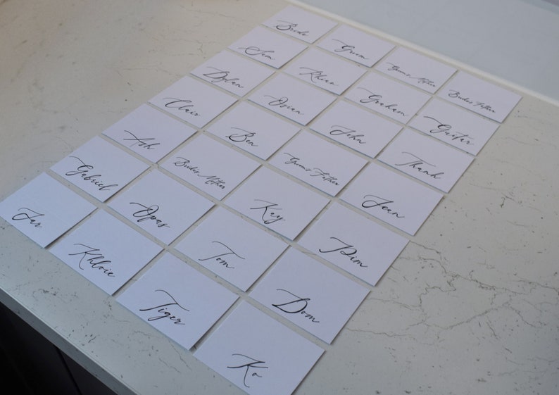 Personalised Handwritten Calligraphy Table Place Names image 3