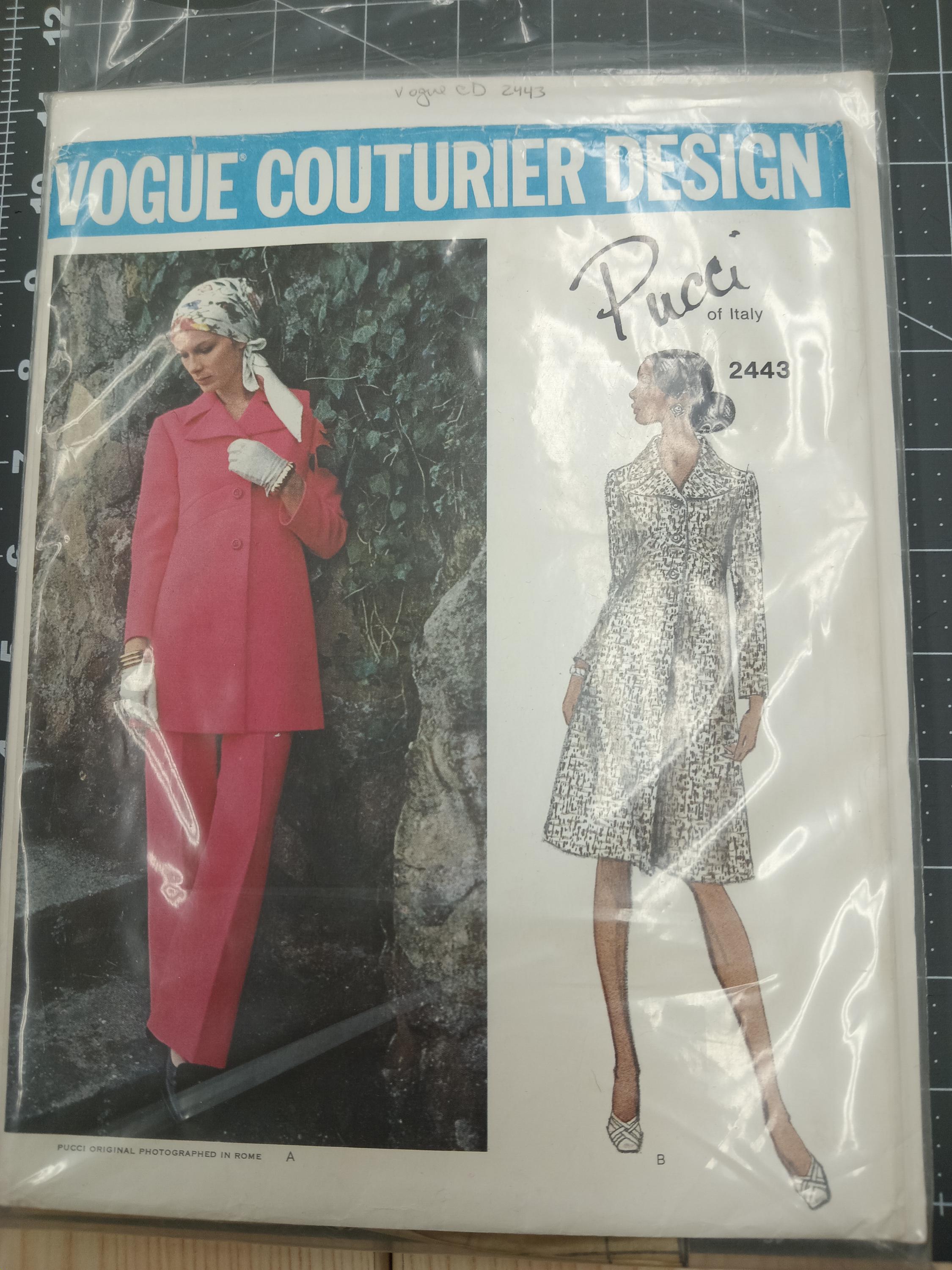 Pucci Sewing Pattern Vogue Couturier Design (pucci of Italy) Sewing Pattern (size12) Pre ...
