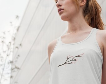 Sakura Cherry Blossom Shirt | Japanese aesthetic | Unique Clothing | Cherry Blossom | Japan clothes | Women's Tank | Racerback tank
