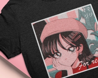 Dziewczyna z anime Maji z lat 90. | Koszulka Harajuku | Koszulka z anime | Koszulka z anime | Koszulka estetyczna | Koszulka streetwear | Koszulka retro anime | Koszulka z anime z lat 90.