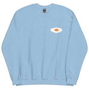 Fried Egg sweatshirt funny egg sweater Women Sweater Breakfast sweater Pocket Pocket Print Funny food shirt Eggs Cute Egg image 6