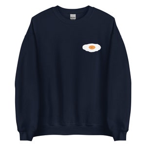 Fried Egg sweatshirt funny egg sweater Women Sweater Breakfast sweater Pocket Pocket Print Funny food shirt Eggs Cute Egg image 2