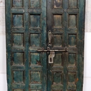 Beautiful Antique Wooden Doorway Hand Crafted Old House Castle Door Dubble Doors 64 X 31''