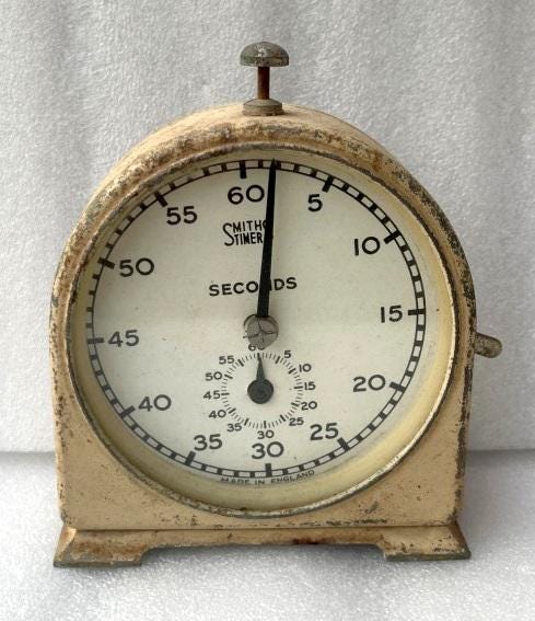 English Clock Systems SMITHS タイマー Vintage Old Smiths English Clock System Seconds Timer Clock Great