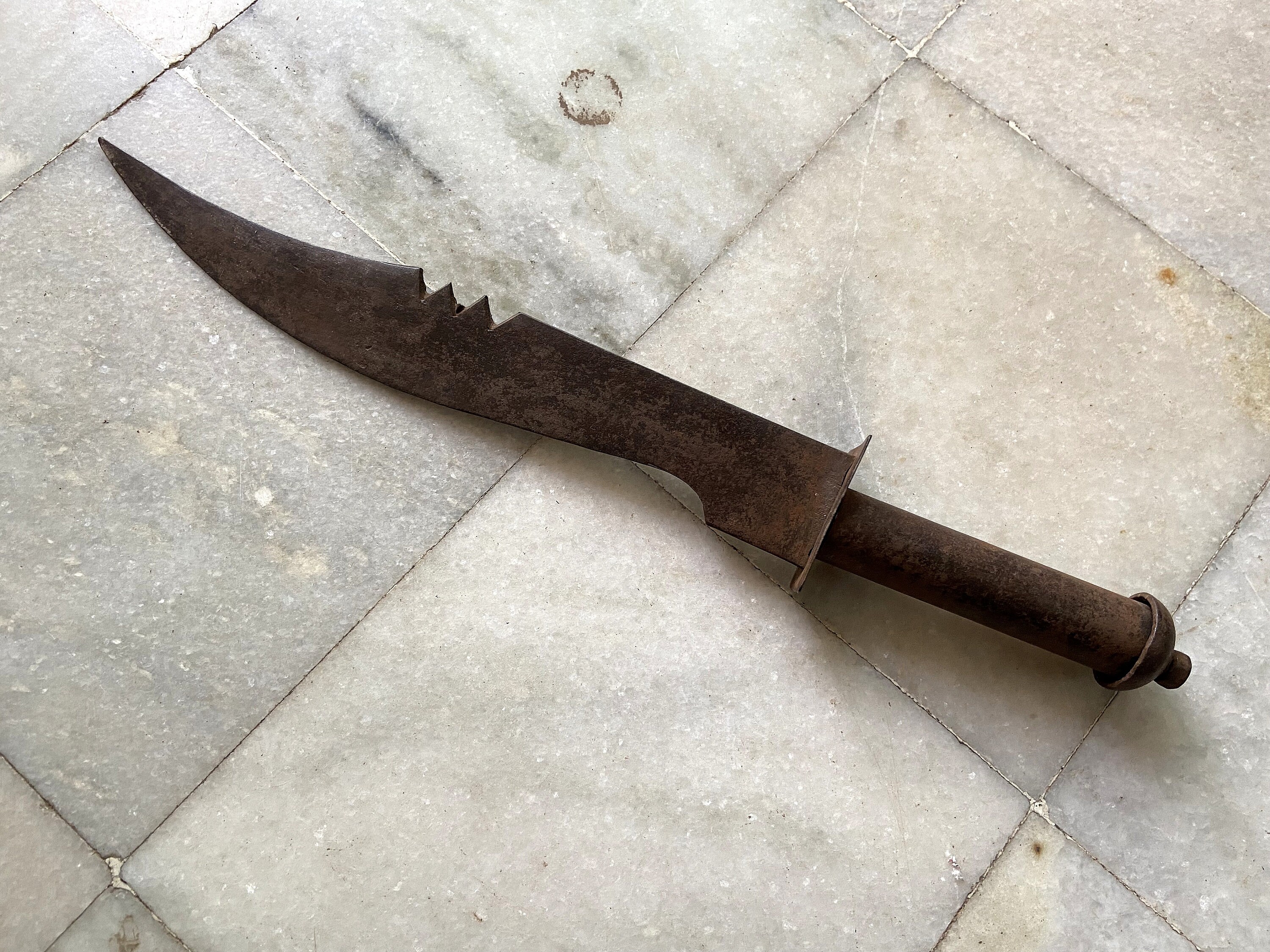 1800's Antique Iron Hand Crafted Wooden Handle Dagger Gupti Sword Spear
