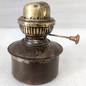 Vintage Old Collectible Iron Oil Lamp & Light Brass Burner,Kerosene Oil Lamp Burner Rare