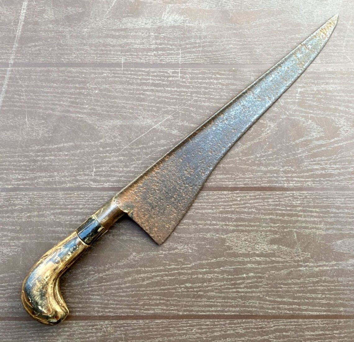 Antique Old Rare Hand Carved Iron Blade Horn Hilt Queen Safety Etsy