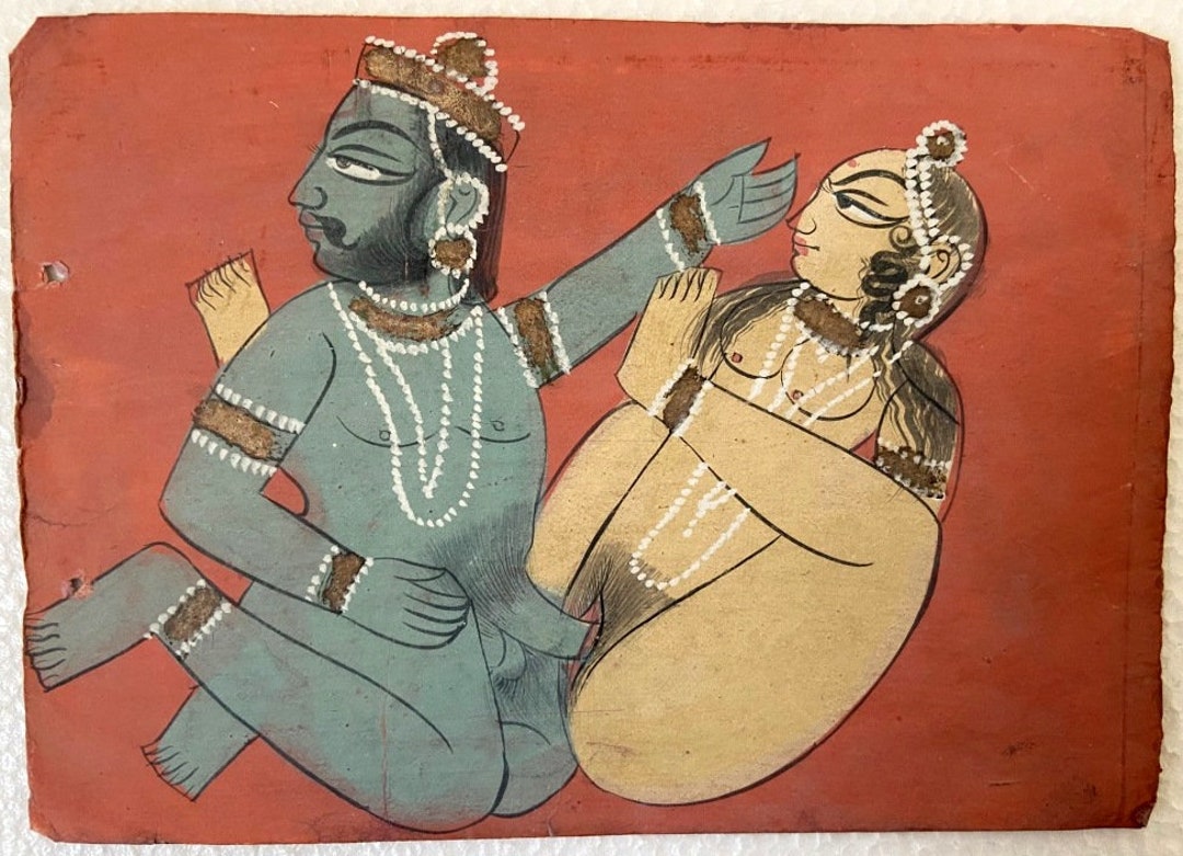 Antique Old Hand Nude Painted Indian Mughal King and Queen - Etsy