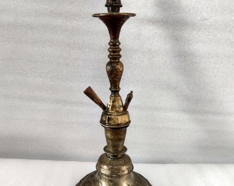 Antique Rare Islamic Mughal Hookah Brass Hand Carved Chillum Hookah Home Decor