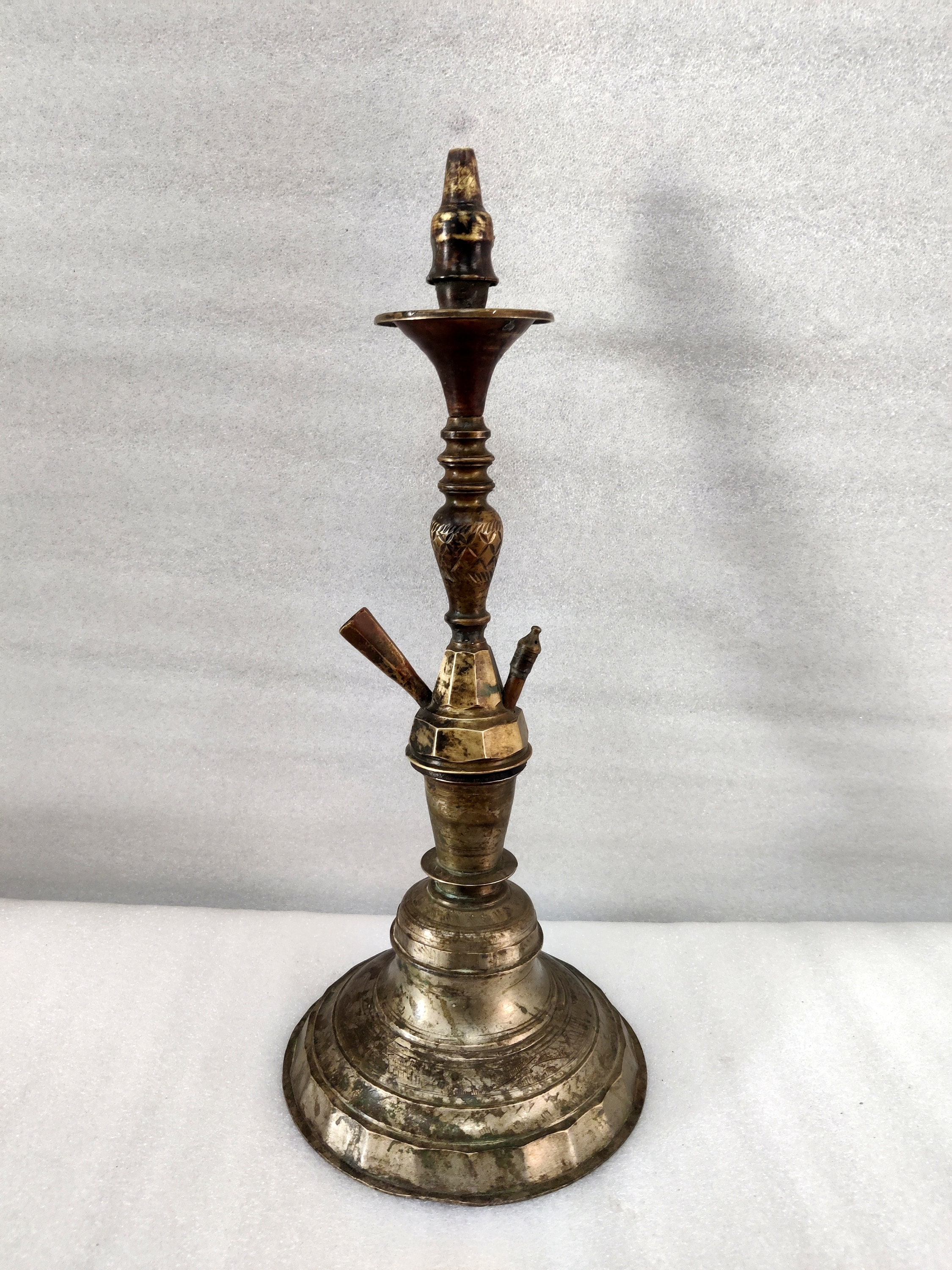 高級応接煙草セット◆義次刀◆昭和レトロ◆アンティーク Antique Rare Islamic Mughal Hookah Brass Hand Carved Chillum