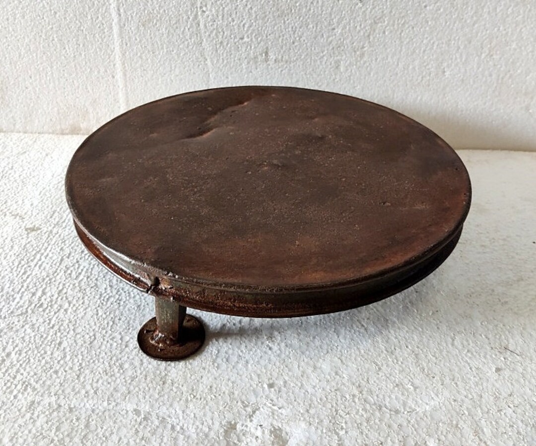 Antique Flat Bread Rolling Plate Hand Carved Iron Chapati Roti Maker ...