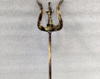 Antique Old Brass Trishul/Trident Lord Shiv mahadev Durga Pooja