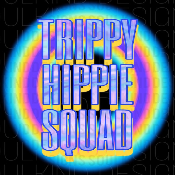 Trippy Hippie Squad - Mask, Apparel, Project Design PNG - Overlay Cut Out Clip Art - Digital Photography Transparent Background