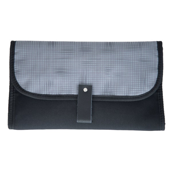 Travel Nappy Baby Change Mat Clutch | Gridlock Grey