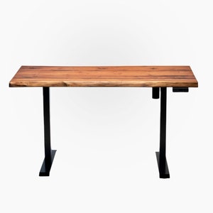 Arbor Furniture - Height Adjustable Desk Solid Wood, Standing Desk, Electric Desk, Wank Edge, Home Office, Walnut