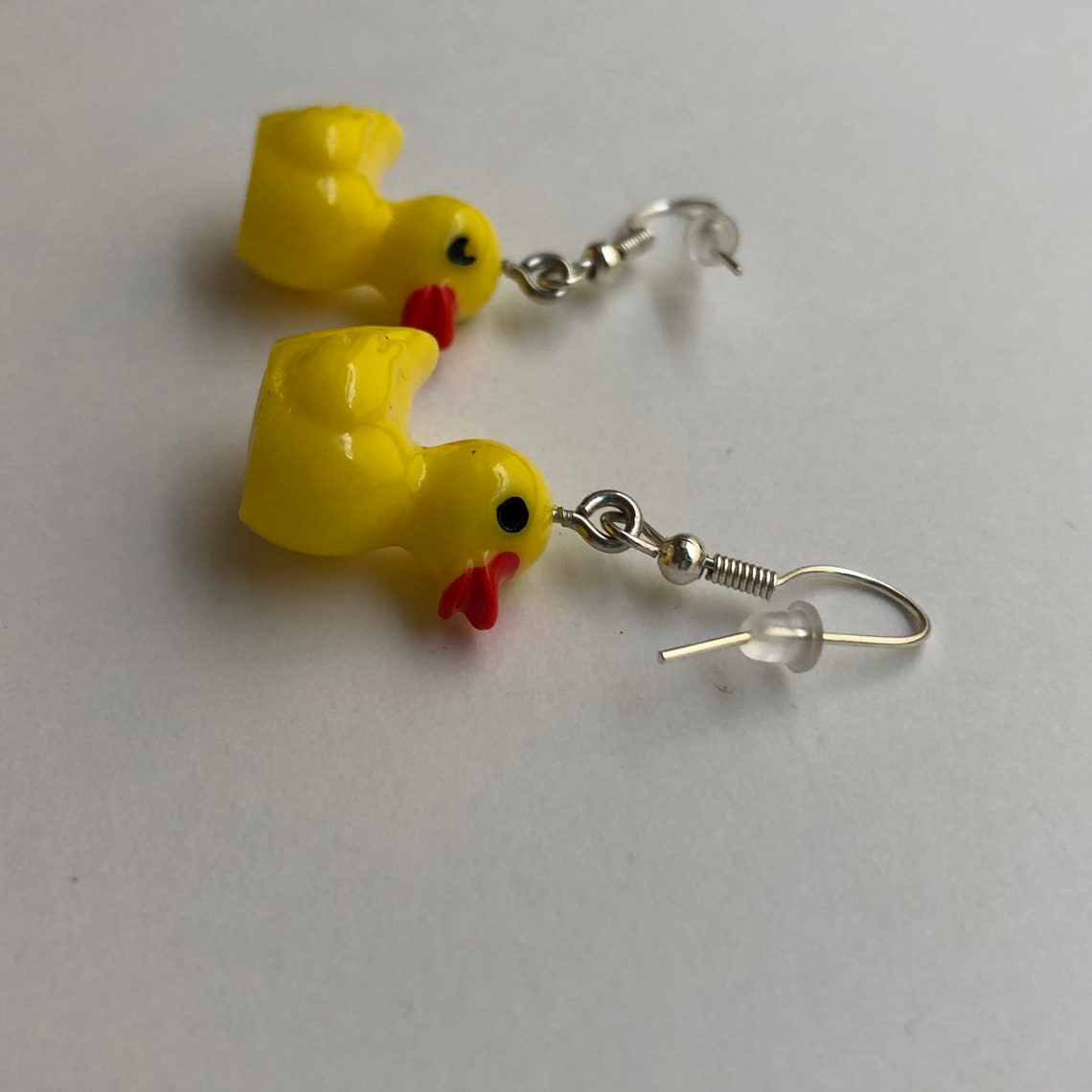 Little duck earrings sweet earrings duck yellow duck Etsy