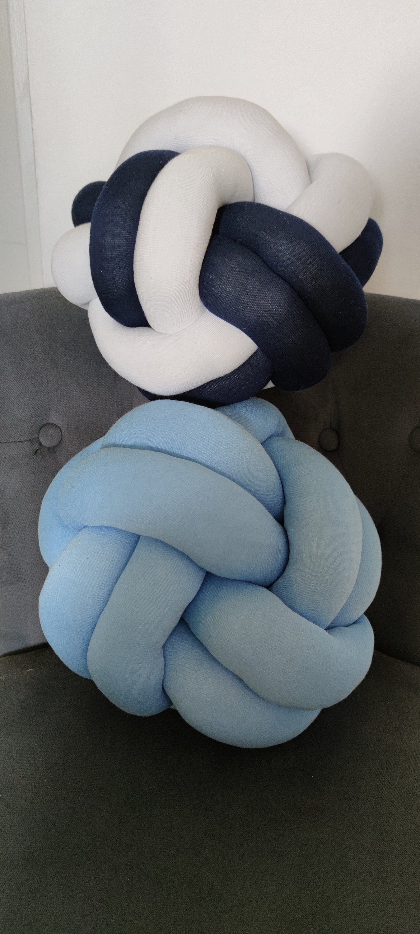 Coussin Nœud, Coussin Décoratif, Décoration Chambre d'enfants, Coton, Boule, Maison.