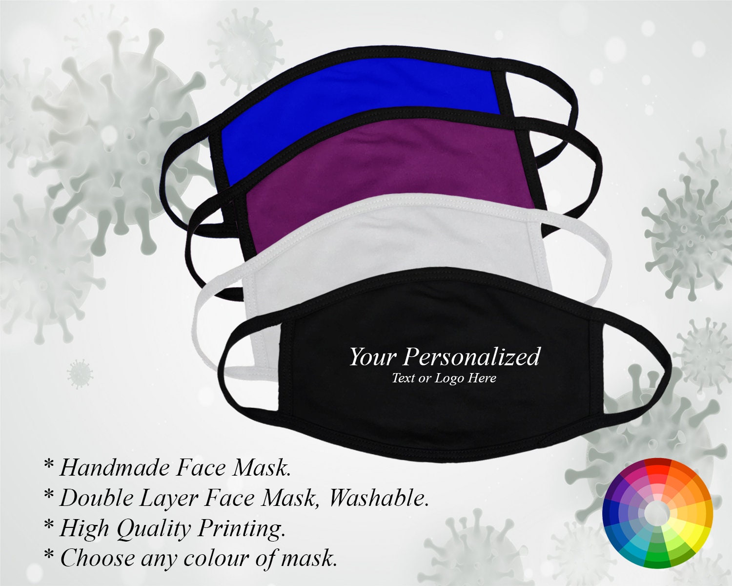 Custom Face Mask Bulk Face Masks fashion face mask Logo Etsy