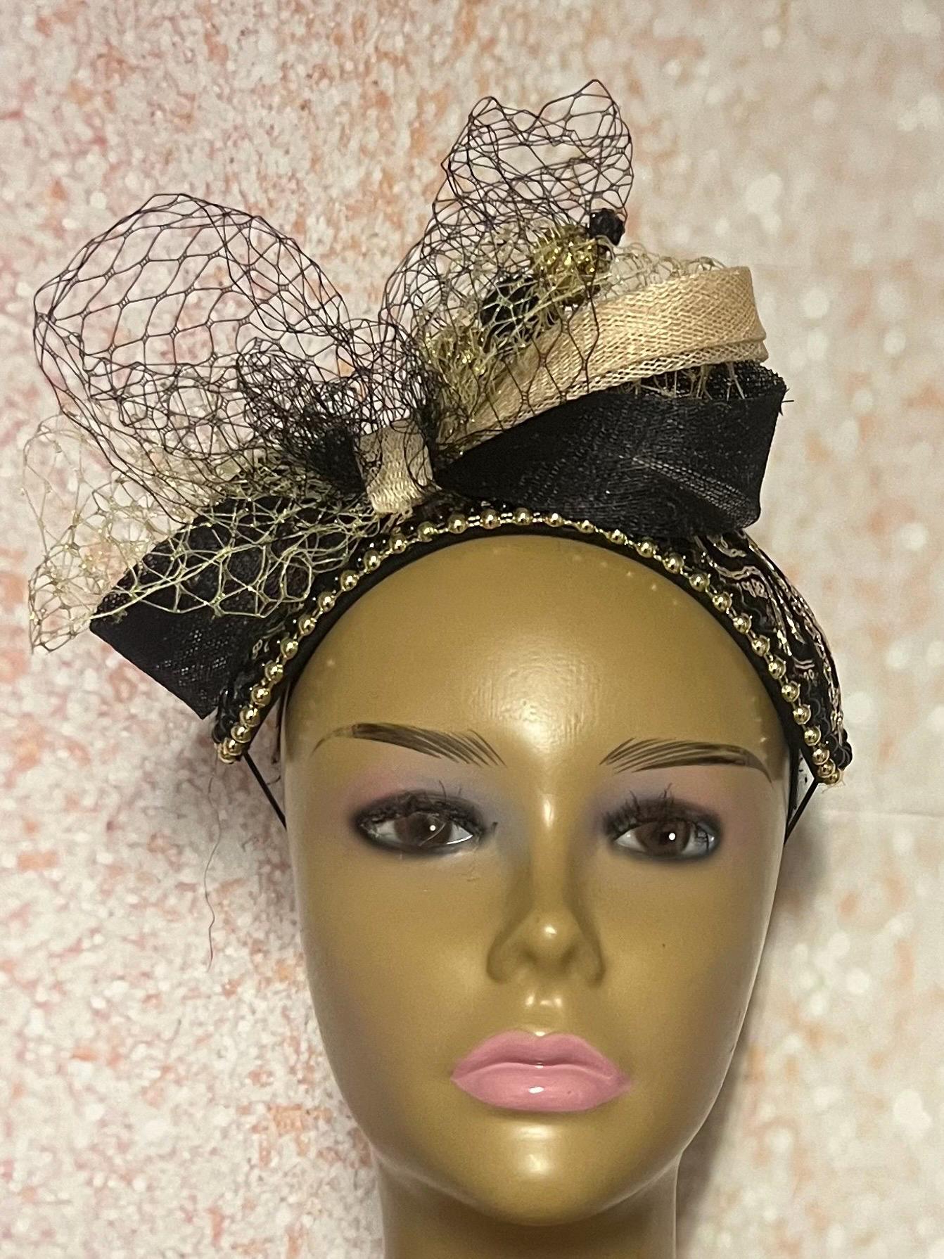 Yellow and Black Fascinator - Etsy display picture 1