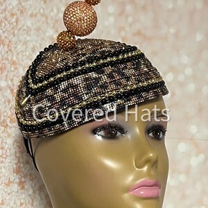 Leopard Print Rhinestone Fascinator, Half Hat for Church and Special Occasions