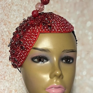 Young Towner\'s Beaded Sequin Cocktail Hat Iridescent Rhinestone Fascinator Sequins Fascinator - Etsy main image 4