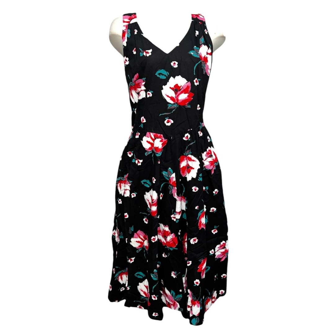 1980s Tiny Red Flower Dress by Lanz | XS/S