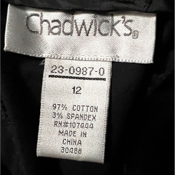 Vintage Chadwicks Pencil Skirt Sz 12 Black with P… - image 3