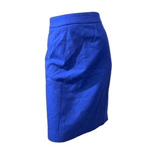 Vintage Chadwicks Blue Wool Blend Mini Skirt Sz 8 Womens Pencil Career Separates