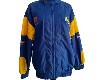 Vintage Nascar Jeff Gordon #24 Jacket Sz XL Mens by Nutmeg Blue & Yellow Racing Coat Thick