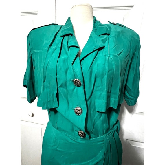 Vintage Shift Dress Teal Sz 9/10 by Scarlett Wome… - image 7