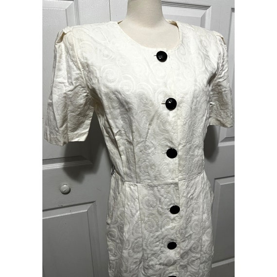 Vintage White Sheath Dress by Impressions Sz 14 S… - image 5