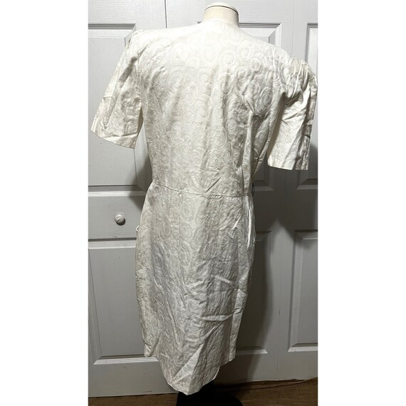 Vintage White Sheath Dress by Impressions Sz 14 S… - image 2