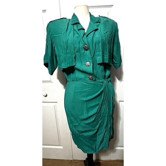 Vintage Shift Dress Teal Sz 9/10 by Scarlett Wome… - image 1