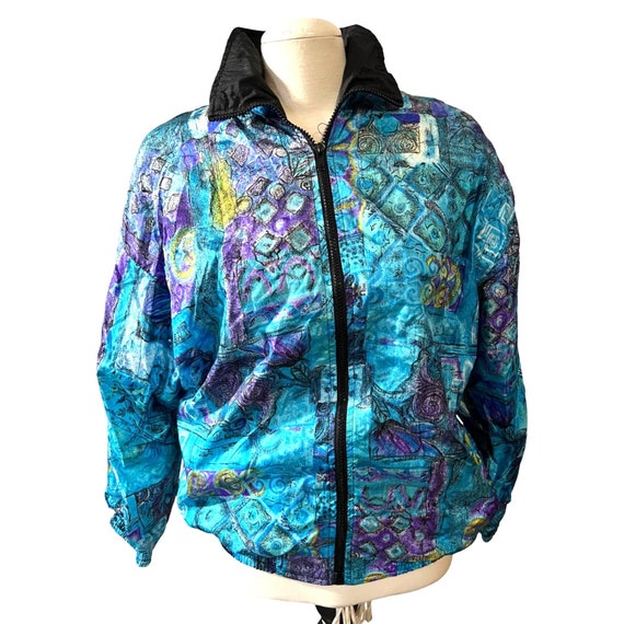 Vintage Colorful Windbreaker by Slade Sz Medium W… - image 1