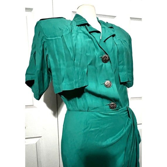 Vintage Shift Dress Teal Sz 9/10 by Scarlett Wome… - image 5