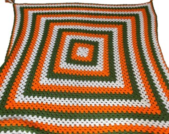 ヴィンテージ かぎ針編み アフガン ブランケット 64